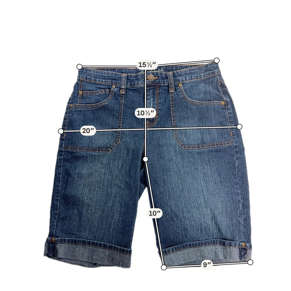 Gloria Vanderbilt Bermuda Shorts Womens 8 Blue All Around Slimming Effect Denim